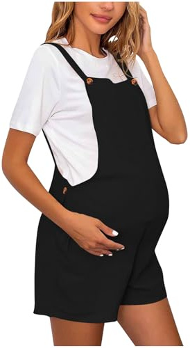 DeHolifer Salopette Premaman da Donna Pantaloncini Vita Regolabile Pantaloni Tuta Estate Casuale Pantalone Elasticizzato Pantaloncino Comodi Morbido Pantaloni Corti per Gravidanza Abbigliamento