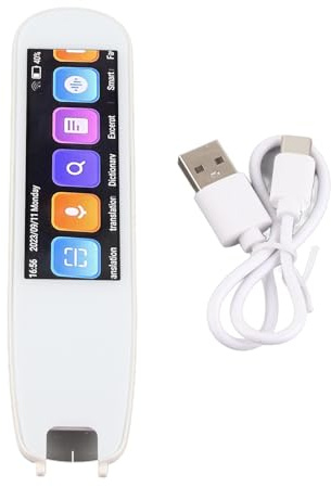 ZASCHMOY Scan-Übersetzer, Intelligentes WLAN, 2,99 Zoll Touchscreen, Dual-Mikrofon, HD-Aufzeichnung, Übersetzerstift, 131 Sprachen, Sprachübersetzung, Offline-Übersetzungsfunktion (White)