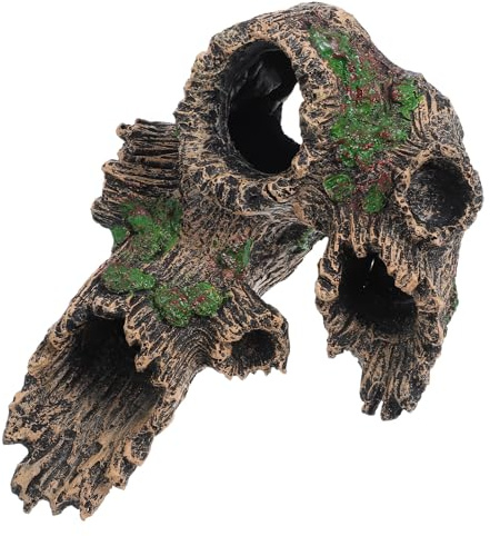 FONDOTIN Arbre Artificiel pour Aquarium en Résine Creuse, Tronc d'arbre Décoratif Multifonctionnel, Cachette Naturelle pour Poissons, Crevettes et Reptiles, Décoration Aquarium D’Eau