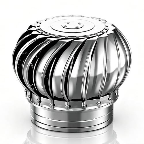Cappello Eolico Rotante 100 110 400mm Comignolo Girevole Canna Fumaria Per Camini In Acciaio Inox, Tappo Antipioggia Per Tetto Per Tubo Di Scarico Fumi(80mm/3.15in)