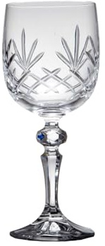 County Engraving Personalised Engraved 200ml 24% Lead Crystal Cut Tall Wine Glass with Blue Silk Lined Gift Box - Enter Your Own Custom Text