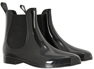 Mountain Warehouse Ride Women’s Ankle Wellies - Waterproof & Easy to Clean with Inner Lining & EVA Footbed - Perfect for Autumn, Walking & Outdoors Black Adult Shoe Size 5