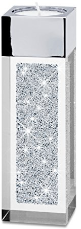 My IMPLEXIONS Moderner Teelichthalter Pylon klein veredelt mit Swarovski Kristallen/Besondere Tisch-Dekoration
