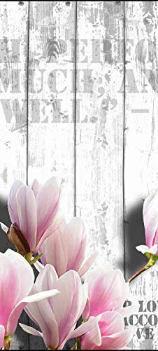wandmotiv24 Türtapete Holz rosa Blüten 70 x 200cm (B x H) - Dekorfolie selbstklebend Sticker für Türen, Türfolie, Aufkleber, M0540