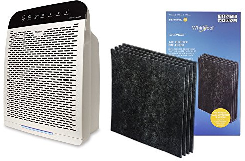 Whirlpool WPPRO 2000 & Genuine Activated Charcoal Filter Set - True HEPA Air Purifier Odor Reducing for Pets, Remover Smoke, Allergy Doctor Choice Cleaner, Large Room White