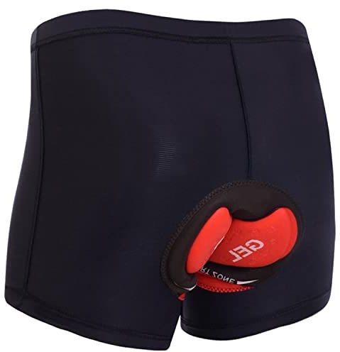 Cycorld Fahrradhose Herren Radunterhose Radlerhose Herren Gepolsterte Elastische Radhose Herren Kurz Atmungsaktive Fahrradunterhose Herren mit Sitzpolster (Schwarze, XXL)