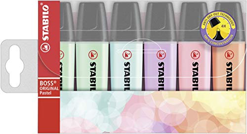 STABILO - Textmarker - BOSS ORIGINAL Pastel - 6er Pack - mit 5 verschiedenen Sonderfarben
