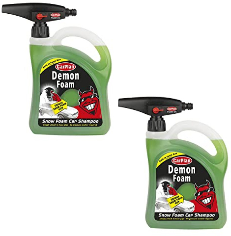 CarPlan Demon Snow Foam Shampoo with Gun, 2 Litre (Pack of 2)
