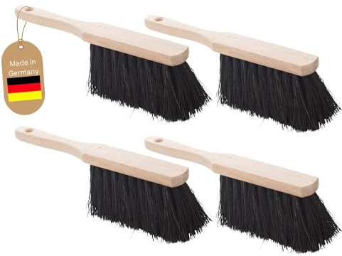 Novaliv 4er Set Handfeger Klein ARENGABORSTEN Handbesen Auto Kehrwisch Industriehandfeger Auto Schneebesen Holz Hand Brush Handfeger Grob Handfeger Camping Besen Vorzeltteppich Wohnwagen Draußen