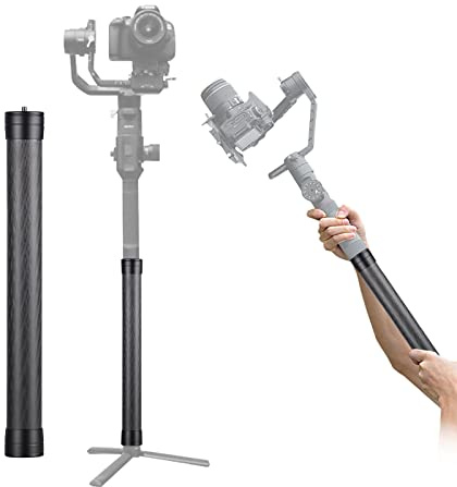 PULUZ Asta di prolunga per giunto cardanico monopiede con foro per vite da 35 cm per DJI RS 4 RS 4 Pro RS 3 Pro RS 3/RS 2 RSC 2/Ronin S, treppiede per fotocamera palmare in fibra di carbonio per Feiyu
