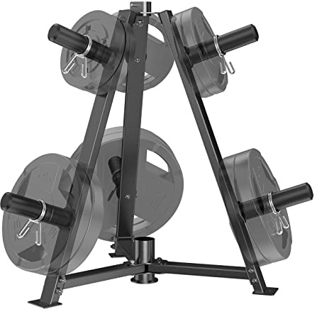 JX FITNESS Olympic 2-Zoll Hantelscheibenständer,Hantelscheibenbaum,Multifunktional Gewichtsplatte Baum mit Barbell Halter,6-Peg Standard Gewichtslager Rack Organizer für Home Gym