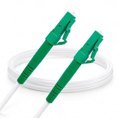 Elfcam® - 1,5m Cable de Fibra óptica LC/APC 9° a LC/APC 9° Simplex Monomodo OS2 9/125μm LSZH, Blanco 1,5 Metros
