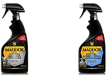 Maddox Detail 40101 Engine Cleaner-Limpiador de Motores + Wheel Brightener- Limpiador de Llantas (500 ml)