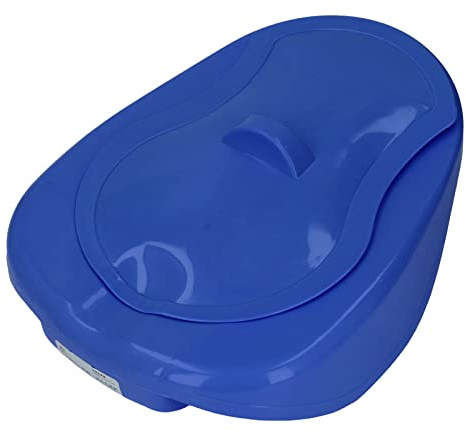 Nursing Bedpan, Heavy Duty Urinal Bedpan, Bed Bound Bedpan with Lid, for Home, Hospitals and Nursing Homes Dark Blue Bedpan With Anti-Odor Cover Hospital Nursing Beds Bedpan
