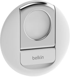 Belkin iPhone-Halter mit MagSafe für Mac-Notebooks; einfache magnetische Befestigung zur Verwendung der Kamera-Übergabe-Funktionen kompatibel mit iPhone 16, Plus, Pro, Pro Max, 15/14/13/12 – Weiß