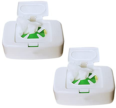 Pomurom Wet Wipes Dispenser Case, Wet Wipes Storage Box, Refillable Baby Wet Tissue Box Wipe Dispenser With Lid, Dry Wet Toilet Paper Holder Napkin Container Box Organiser Keep Wipes Fresh for Home