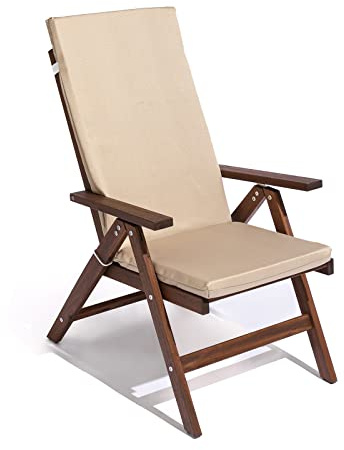 PARAMAISON Cuscino Imbottito per Sdraio Cook, Sfoderabile, Antigraffio, con Laccetti, Interni od Esterni, Imbottitura 5 cm, Universale Copri Sdraio Giardino 45x120 cm