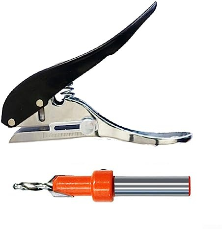 DAZZLEEX 2 pièces Pinces à poinçonner pour Bandes de Chant en PVC, Jeu de poinçons pour Carte de Pince perforatrice à Trou Unique pour Carton de Bande de Chant
