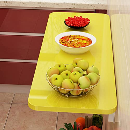 Tavolo Pieghevole A Parete, Scrivania Pieghevole Salvaspazio Mensola Da Muro, Banco Da Lavoro Pieghevole Tavolo A Scomparsa, Scrivania A Parete Per Sala Da Pranzo, Cucina, Lavanderia ( Color : Yellow