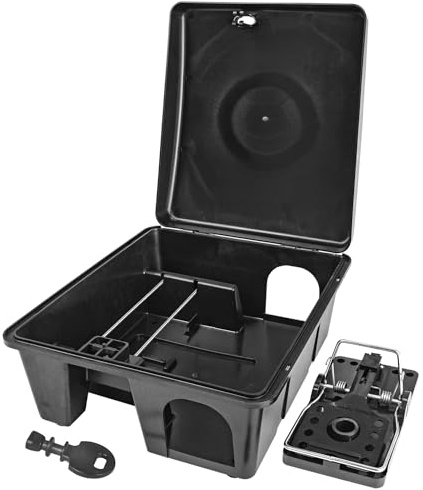 1x Köderstation Ratten Mäuse Köderbox Schlagfalle Garten Mausfalle Rattenköderbox Box Rattenfalle Rattenköderstation Kinder- Haustiersicher Koederbox Gift Petigi