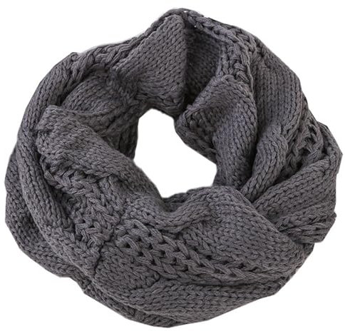 SMTCM Unisex Strick Loop Schal 130CM Warme Weich Schlauchschal Verdickter Grob Gestrickten Zopf Muster Rundschal Winterschal Wollschal Herren/Damen Einfarbiger Strickschal Für Herbst Winter Outdoor