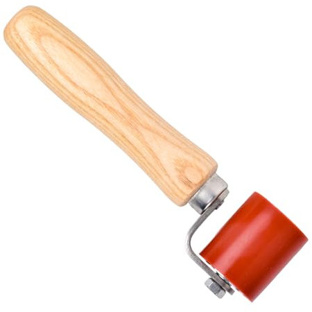 40mm Silikon Andrückrolle Hochtemperaturbeständige Handdruck Roller, Silikon-Presser Hartgummi Nahtroller PVC Schweißwerkzeug Hitzebeständig Druckwalze für Roofing Kantenumleimer Silikonroller Rot