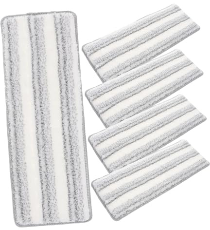 UTHCLO Lingettes De Rechange Auto-adhésives Pour Balai Plat 33x12 Cm, Lot De 5, Bandes à Poils Durs Absorbantes Éponge, Nettoyage Parquet Et Sols Carrelés, Compatible Ménage Quotidien