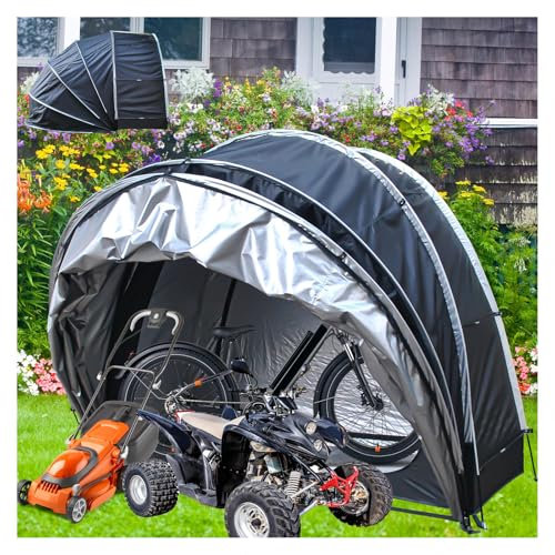 YSMSMZJK Fahrradzelt Hängen 2 in 1 Fahrradgaragen Vor Wind,Regen,Schnee und Staub Schützen Motorrad Plane Fahrrad Garage Outdoor,Black