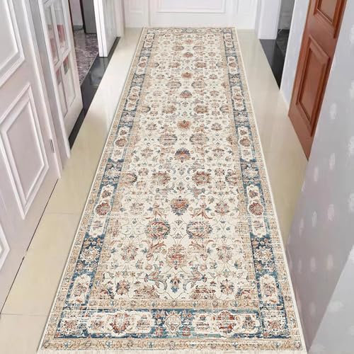 Hibate Boho Kurzflor Küchenteppich Waschbar rutschfest Küchenläufer Teppich Flur Flurteppich Läufer Lang für Küche Schlafzimmer Kitchen Laundry Room Bathroom 60 x 180 cm, Mehrfarbig