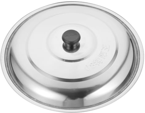 BEBEMOKO Copertura rotonda in acciaio inox, coperchio per pentole domestiche, diametro 35 cm, protezione per padelle, accessori da cucina versatili e facile da pulire