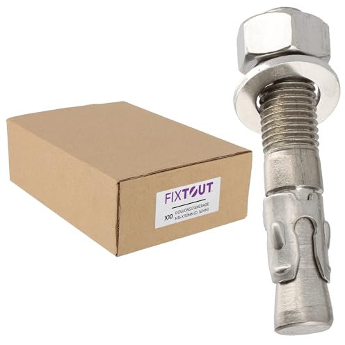Lot de 10 goujons d'ancrage en acier inox A2 - Diamètre 16 mm - Longueur 90 mm