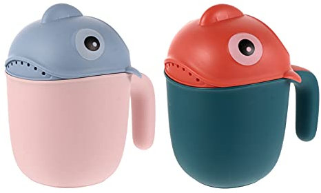 Cabilock 2-teiliges Baby-spülbecher-Set Neugeborenen-badebecher Für Jungen Und Mädchen Badespülbecher Breite Düse Zum Einfachen Befüllen Und