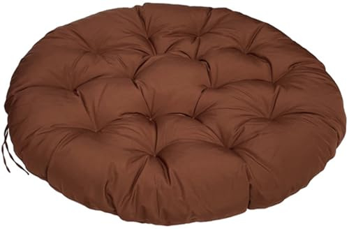 ZTGL Polster für Papasansessel, Rund Durchmesser 80-180 cm Dicke Wasserdicht Outdoor/Indoor, Bodenkissen Kissen für Gartenmöbel, Großer Sitzauflage Auflage für Papasan,Light Brown,80x80cm