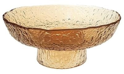Fruttiera Cesto di frutta da appoggio Piatto da frutta in vetro martellato Tavolino da caffè Piatto da frutta Piatto da frutta alto da cucina Ciotola for frutta da cucina Portafrutta Moderno(Yellow)
