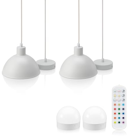 Omniance Verdi Rechargeable Pendant Lights White Twin Pack, 2 Light Sources