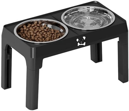 Gamelles Surélevées pour Chien, Support De Gamelle pour Chien, Station de Repas Réglable en Hauteur pour Chiens Chats de Toutes Tailles