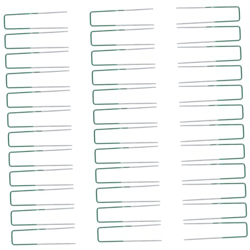 FUNOMOCYA 50 pièces Piquets de Jardin Métalliques Galvanisés Vert Anti-Rouille Piquets Fixation Gazon Synthétique Extérieur pour Toile de Paillage et Pelouse