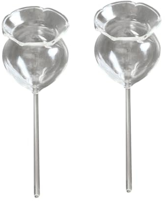 Toyvian 2 Pezzi Palle Acqua per Piante in Vetro Trasparente Distributore Acqua Automatico per Irrigazione Lenta di Piante in Vaso per Casa Giardino e Vacanze