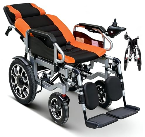 Elektrorollstuhl faltbar mit Liegefunktion für Senioren, 160° Verstellung Alu-Großrad 40 cm, 500W Motor, 30 km Reichweite (20Ah), bis 150 kg, für Innen Außen
