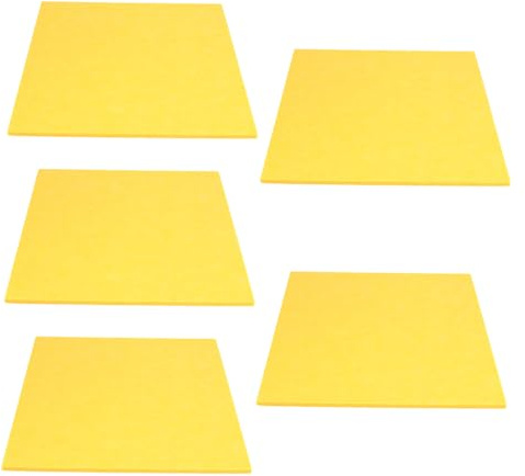 5pcs Felt Acoustic Absorption Panel for Ktv Music Rooms Yellow | Self-adhesive Backing, Easy Installation, Practical Wall Treatment for Studio Spaces
