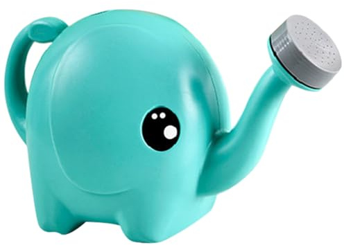 Wxyestna Regadera de elefante, de plástico de 2,5 L, con cabezal de aspersor, para niños con boquilla larga, mini planta para interiores y exteriores, jardín, azul, niños
