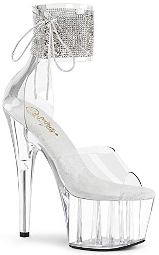 Pleaser Damer ADORE-724RS Platå högklackade sandalett vit/CLR/CLR 36 EU