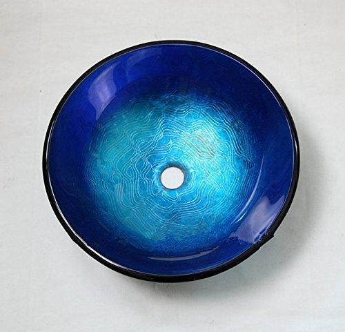 GOWE Fashion Hand-Painted Artistic Victory Vessel Wash Basin Tempered Glass Sink Bathroom Basin with Brass