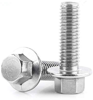 10 Stück M8 Flanschschraube mit Flansch aus rostfreiem 304 Edelstahl mit Sechskantkopf und Scheibe für Befestigungen (M8X25)