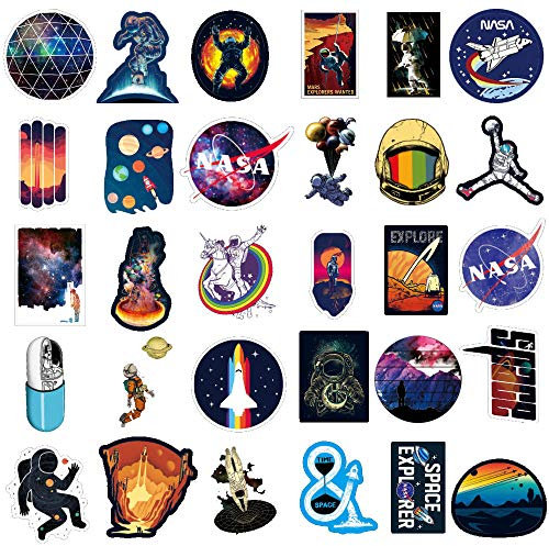 NASA Stickers for Laptop [100PCS], Pegatina Explorador de Espacio Calcomanías de Vinilo para Botella de Agua MacBook Coche Bicicleta Patineta Equipaje Astronauta Universo Pegatina de Graffiti…