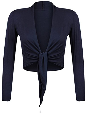 Gloop Damen Schöne, Elegante Bolero Jäckchen Langarm Bolero zum Knoten