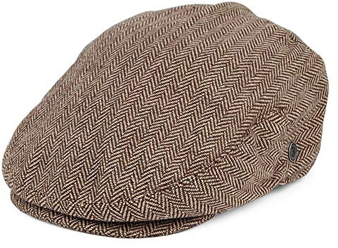 Jaxon & James Herringbone Flat Cap - Dark Brown