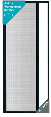 APANA - universelles Fliegengitter mit Rollo auf Maß in Anthrazit - ausziehbarer Insektenschutz für Terrassen- und Balkontüren bis 120cm x 220cm gegen Fliegen, Insekten und Mücken