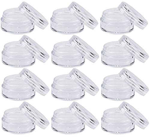 12 Pcs Travel Cosmetic Jar Pots 5ml Creams Make-up Sample Containers with Lids for Women Glitter Nail Art Storage Bottles