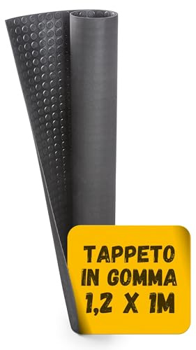 Jimmy Gum 8054144380018 Tappeto a Bolle industriale Nero Tapis en Caoutchouc à Bulles Noir, 1,2 X 1 M